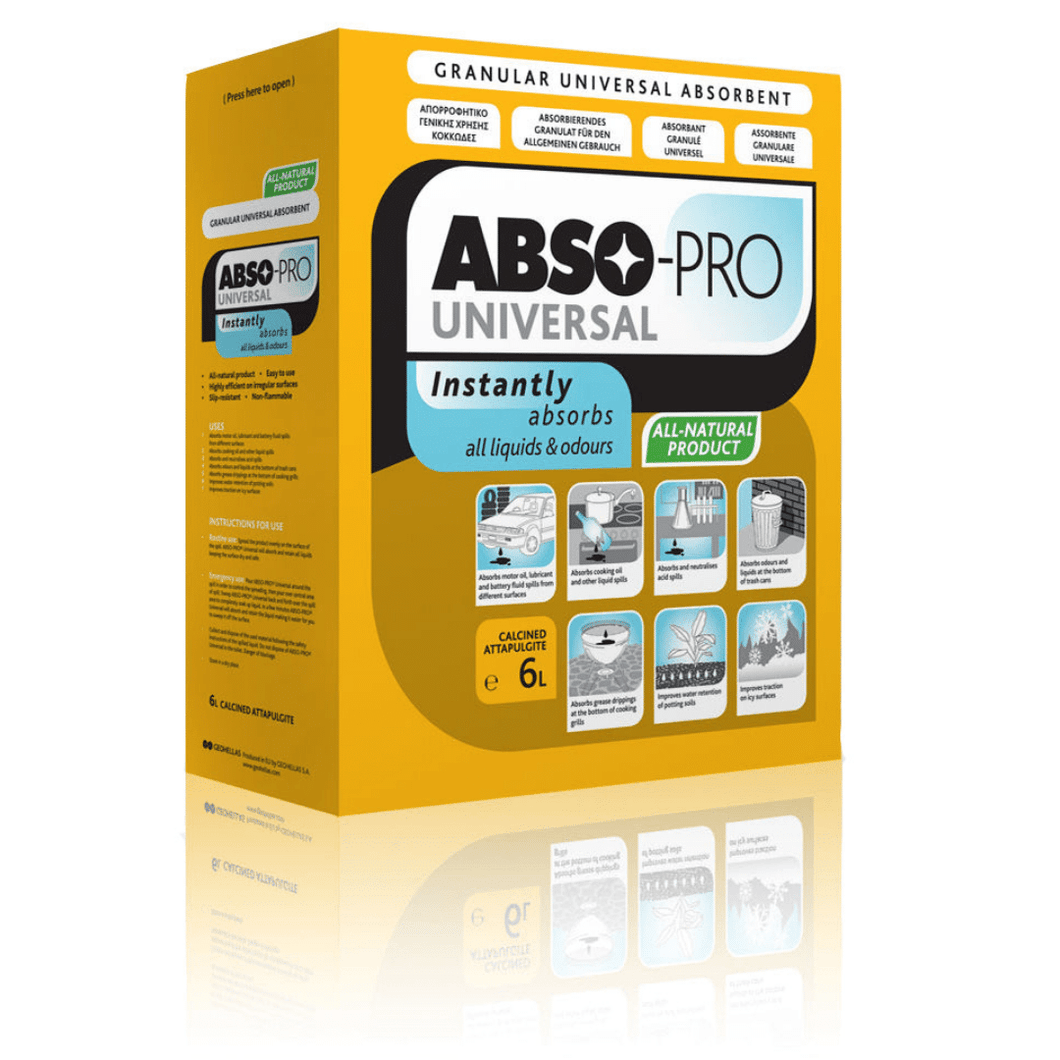 Abso pro absorbant attapulgite calciné en baril de 6 L absorbe tous les liquides immédiatement 100% naturel . Absorbant calciné universel